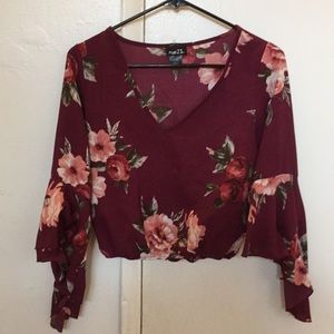 Rue21 Maroon Shirt with floral design